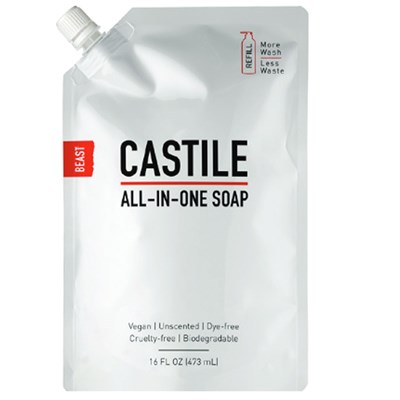 Beast Refill Castile Liquid Soap Unscented 16 Fl. Oz.