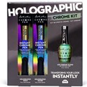 Artistic Nail Design 3pc Kit - Silver Holographic, Gold Holographic & Chrome Gloss