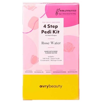 AvryBeauty 4 Step Pedi Kit - Rose Water 4 pc.