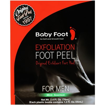Baby Foot Peel for Men - Mint Scented 2.7 Fl. Oz.