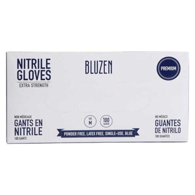 BluZen Gloves Synthetic - Blue 100 ct. Case/10 Each Medium