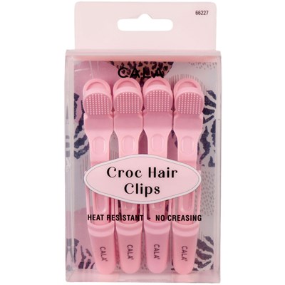 Cala Products Croc Hair Clip - Soft Pink 4 pc.