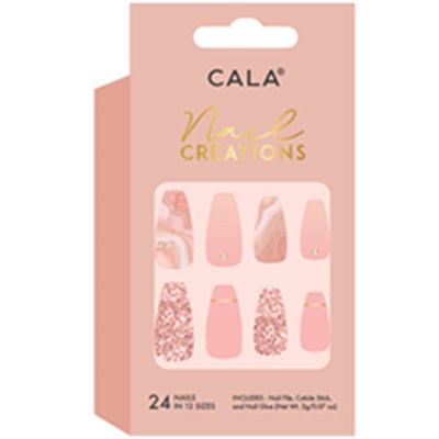 Cala Products Glam Couture - Medium Coffin Nail Kit 24 pc.