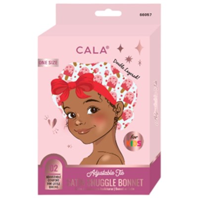 Cala Products Adjustable Tie Satin Snuggle Bonnet For Kids - Heart Cream Pops