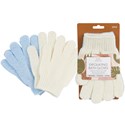 Cala Products Exfoliating Bath Gloves - Blue/Cream 2 Pairs