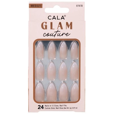 Cala Products Glam Med White Grad/Peach Nail Kit 24 pc.