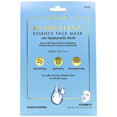 Cala Products Hydrating Essence Face Mask With Hyaluronic Acid 10 pk.