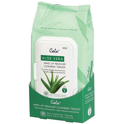 Cala Products Aloe Vera Make-Up Remover Cleansing Tissues 60 ct.