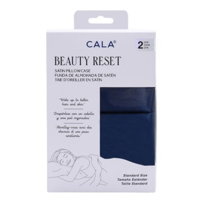 Cala Products Beauty Reset Satin Pillowcase Set - Navy Blue