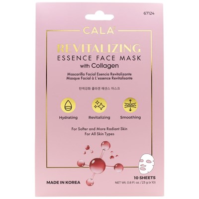 Cala Products Revitalizing Essence Face Mask With Collagen 10 pk.