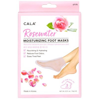 Cala Products Rosewater Moisturizing Foot Mask 3 pk.