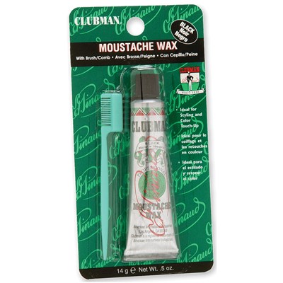 Clubman Moustache Wax Hang Pack - Black Case/12 Each