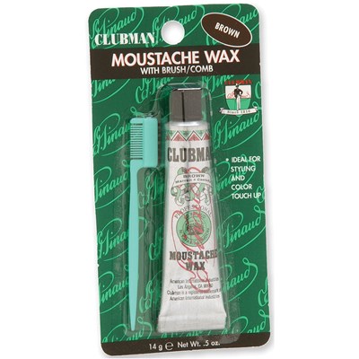 Clubman Moustache Wax Hang Pack - Brown Case/12 Each