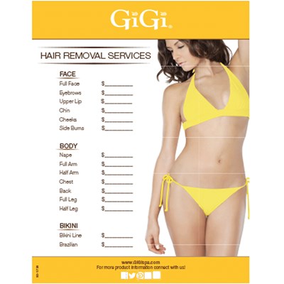 GiGi Salon Waxing Menu Poster