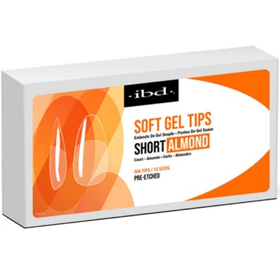 I.B.D. Clear Soft Gel Tips - Short Almond