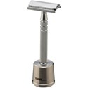 Jatai Feather All Stainless Double Edge Razor with Stainless Steel Stand