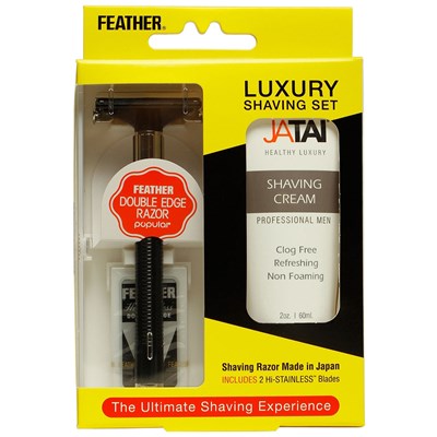 Jatai Feather Double Edge Luxury Shaving Set 4 pc.