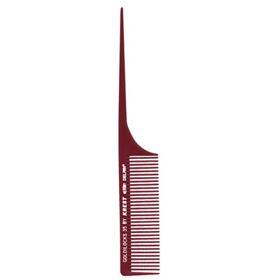 Krest Combs G35- Burgundy Goldilocks Coarse Long Tooth Penetrating Rattail  12 ct. 8.5 inch