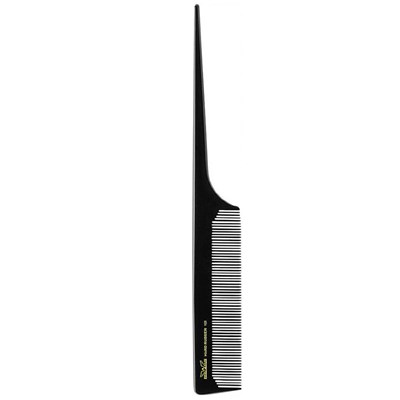 Krest Combs 101- Black Pegasus Hard Rubber Rat Tail With Fine Teeth 8 inch