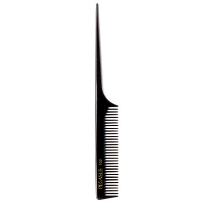 Krest Combs 102- Black Pegasus Hard Rubber Teasing Rat Tail 8.5 inch