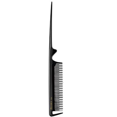 Krest Combs 134 - Black Pegasus Hard Rubber Rattail Teasing With Sectioning And Grip 8.5 inch