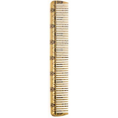Krest Combs 202SG - Pegasus Hard Rubber Skulleto Spaced Tooth Cutting Co mb - Gold 7.25 inch