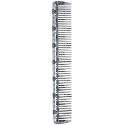Krest Combs 202SS - Pegasus Hard Rubber Skulleto Spaced Tooth Cutting  - Silver 7.25 inch
