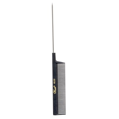 Krest Combs 4630- Black Speciality Weaving Foil Coarse Tooth Rattail Stainless Steel Pin  12 ct. 8 inch