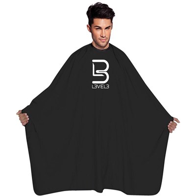 L3VEL3 Professional Cutting Cape - Black 55.5 inch x 58 inch