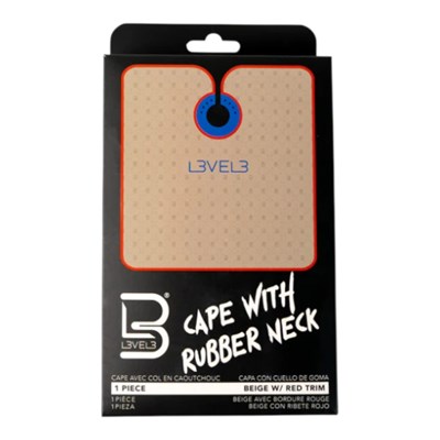 L3VEL3 Professional Cutting Cape Rubber Beige With Red Trim
