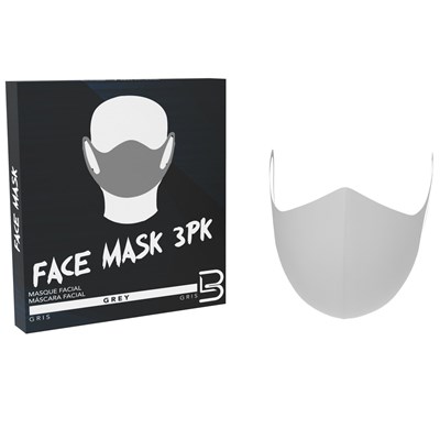 L3VEL3 Face Mask - Grey 3 pc.