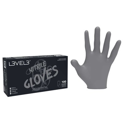 L3VEL3 Nitrile Gloves 100 ct. - Liquid Metal Medium