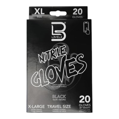 L3VEL3 Nitrile Gloves 20 ct. - Black X-Large