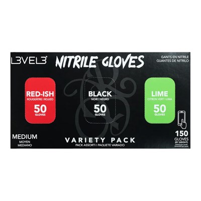 L3VEL3 Nitrile Gloves 150 ct. Variety Medium