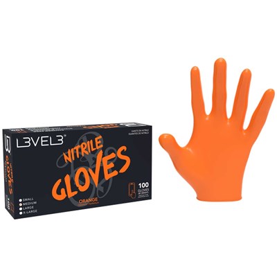 L3VEL3 Nitrile Gloves 100 ct. - Orange Medium
