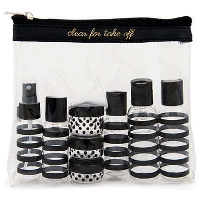 MIAMICA Black Saffiano Bottle Kit 12 pc.