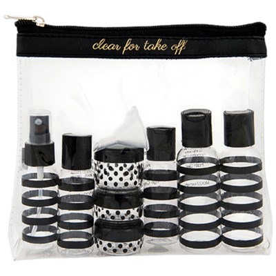 MIAMICA Black Saffiano Bottle Kit 12 pc.