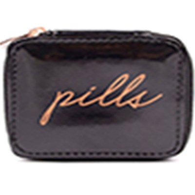 MIAMICA Black Patent Pill Case