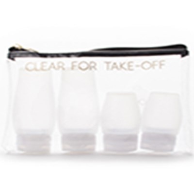 MIAMICA Black Silicone Travel Bottle Set