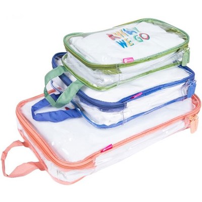 MIAMICA Packing Cubes - Coral, Blue & Green