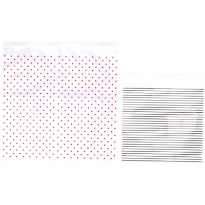 MIAMICA Fuchsia Dot-Stripe Resealable Bags 12 pc.