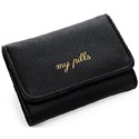 MIAMICA Black Saffiano Snap Pill Case