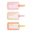 MIAMICA Luggage Tags - Pink Ric Rac 3 pc.