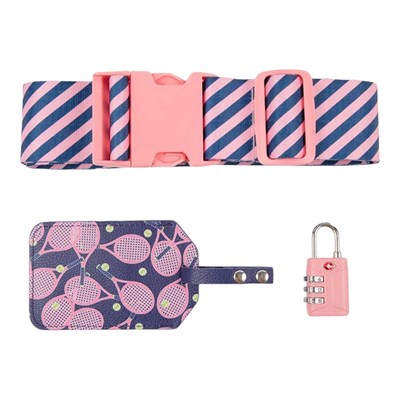 MIAMICA Luggage Accessory Set - Navy/Coral