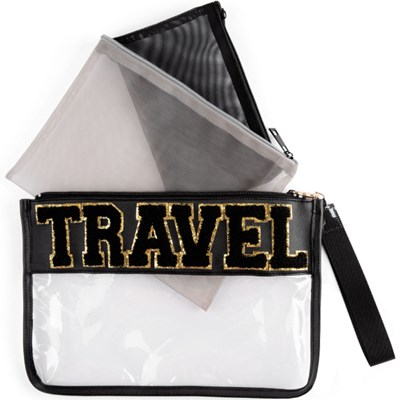 MIAMICA Travel Pouch Set - Black 3 pc.