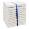 ProTex Towels White With Blue Stripe 12-Pack 15 inch x 26 inch