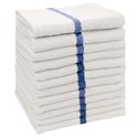 Partex Towels White w/Blue Stripe 12-Pack 15 inch x 26 inch
