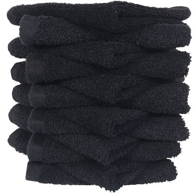 ProTex Towels Washcloths Black 12 pack 13 inch x 13 inch