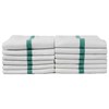 ProTex Towels White With Green Stripe 12-Pack 15 inch x 26 inch