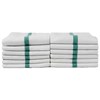 ProTex Towels White With Green Stripe 12-Pack 15 inch x 26 inch